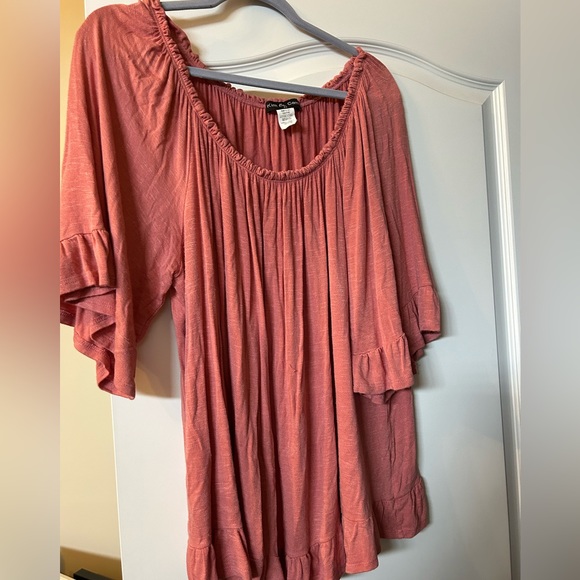 Pink 3-quarter length cotton top - Picture 1 of 1